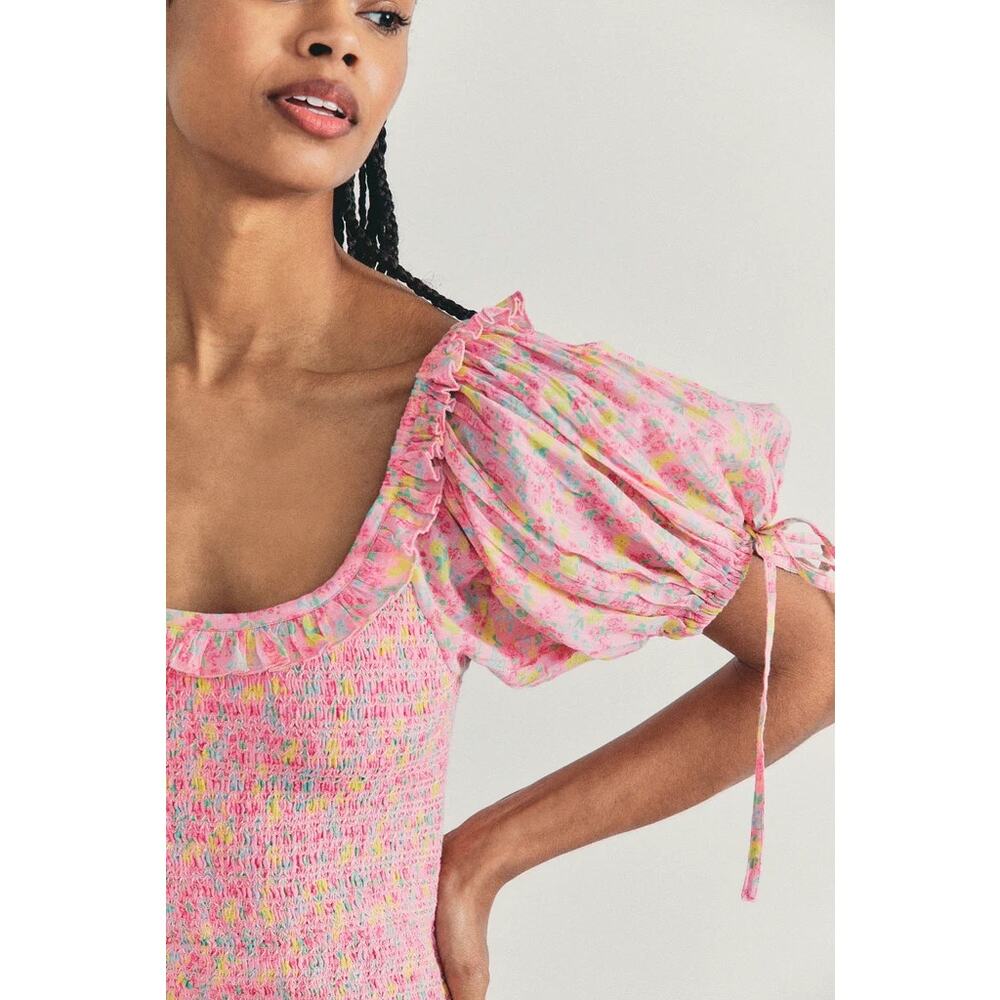 Love Shack Fancy Violet Mini Dress in Melon Punch Size Small - Picture 4 of 6